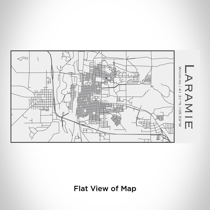 Rendered View of Laramie Wyoming Map Engraving on 17oz Stainless Steel Insulated Cola Bottle in White
