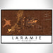 Laramie Wyoming Map Print Landscape Orientation in Ember Style With Shaded Background