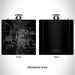 Rendered View of Laramie Wyoming Map Engraving on 6oz Stainless Steel Flask in Black