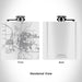 Rendered View of Laramie Wyoming Map Engraving on 6oz Stainless Steel Flask in White