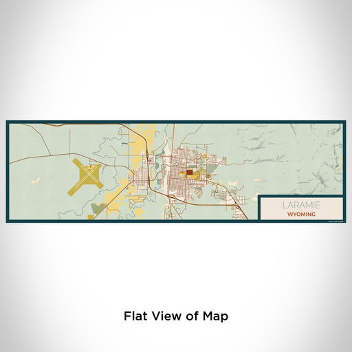 Flat View of Map Custom Laramie Wyoming Map Enamel Mug in Woodblock