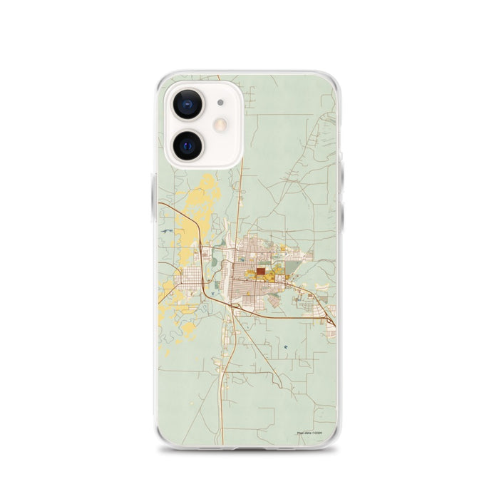 Custom iPhone 12 Laramie Wyoming Map Phone Case in Woodblock