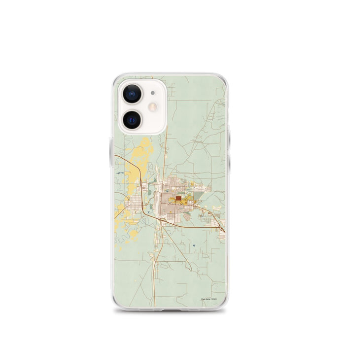 Custom iPhone 12 mini Laramie Wyoming Map Phone Case in Woodblock