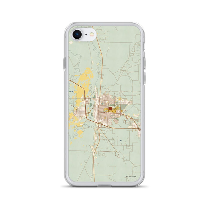 Custom iPhone SE Laramie Wyoming Map Phone Case in Woodblock