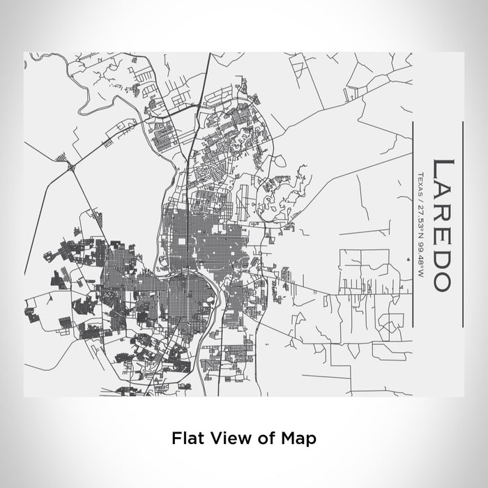 Rendered View of Laredo Texas Map Engraving on 20oz Stainless Steel Insulated Bottle with Bamboo Top in White