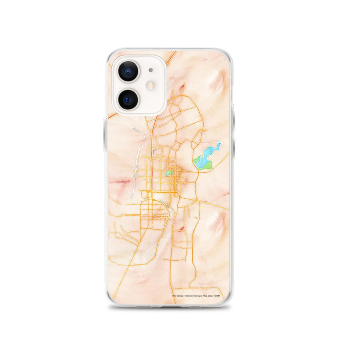 Custom Laredo Texas Map iPhone 12 Phone Case in Watercolor