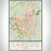 Laredo Texas Map Print Portrait Orientation in Woodblock Style With Shaded Background