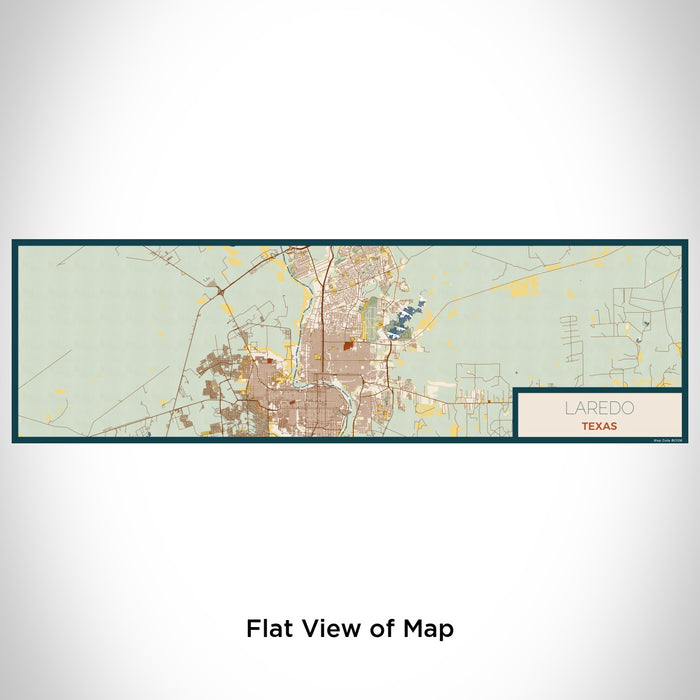 Flat View of Map Custom Laredo Texas Map Enamel Mug in Woodblock