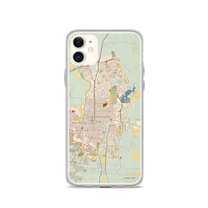 Custom Laredo Texas Map Phone Case in Woodblock