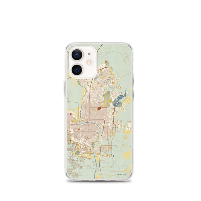 Custom Laredo Texas Map iPhone 12 mini Phone Case in Woodblock