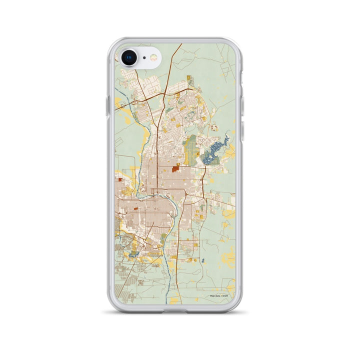 Custom Laredo Texas Map iPhone SE Phone Case in Woodblock