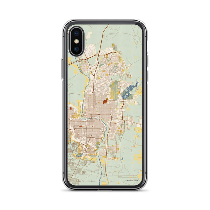 Custom Laredo Texas Map Phone Case in Woodblock