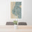 24x36 Largo Florida Map Print Portrait Orientation in Afternoon Style Behind 2 Chairs Table and Potted Plant