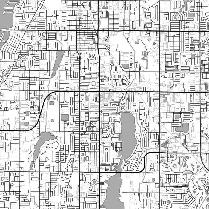 Largo Florida Map Print in Classic Style Zoomed In Close Up Showing Details