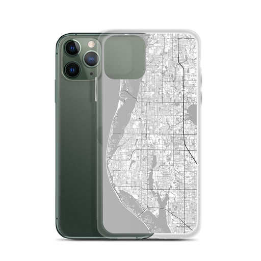 Custom Largo Florida Map Phone Case in Classic on Table with Laptop and Plant