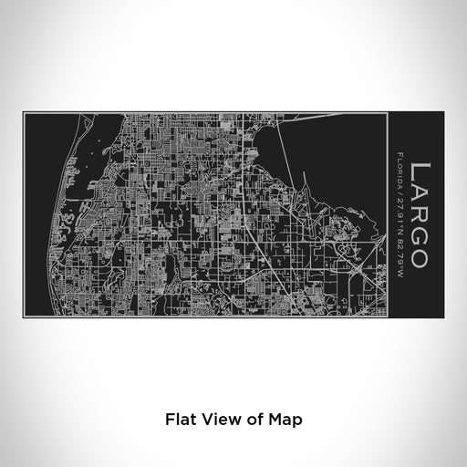 Rendered View of Largo Florida Map Engraving on 17oz Stainless Steel Insulated Cola Bottle in Black