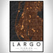 Largo Florida Map Print Portrait Orientation in Ember Style With Shaded Background