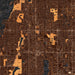 Largo Florida Map Print in Ember Style Zoomed In Close Up Showing Details
