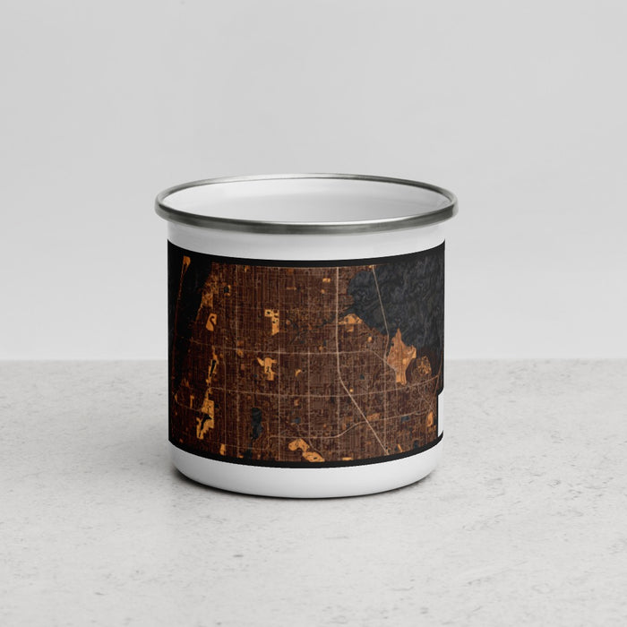 Front View Custom Largo Florida Map Enamel Mug in Ember