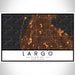 Largo Florida Map Print Landscape Orientation in Ember Style With Shaded Background