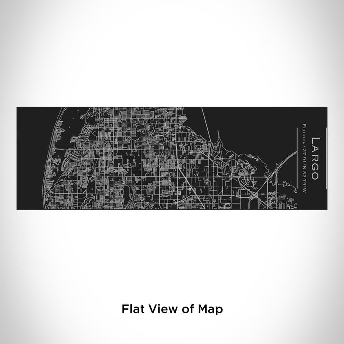 Rendered View of Largo Florida Map Engraving on 10oz Stainless Steel Insulated Cup with Sliding Lid in Black