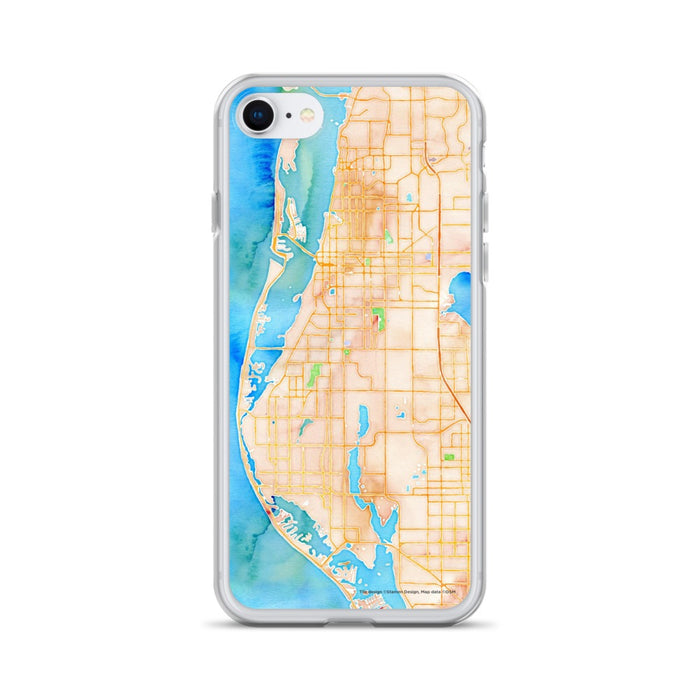 Custom Largo Florida Map iPhone SE Phone Case in Watercolor