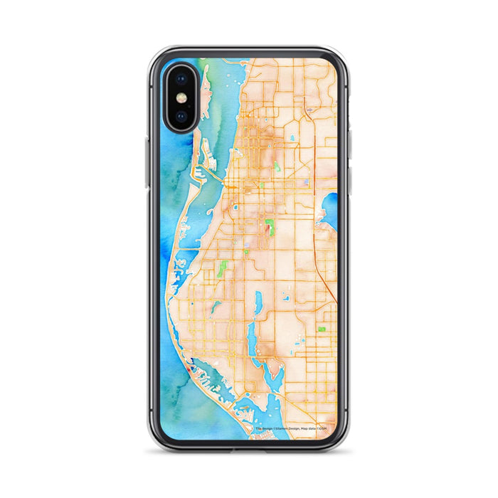 Custom Largo Florida Map Phone Case in Watercolor