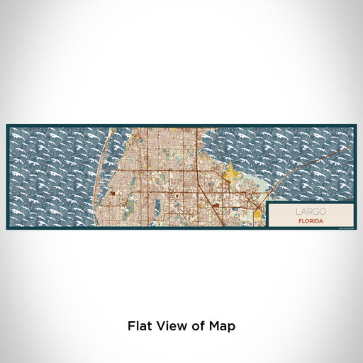 Flat View of Map Custom Largo Florida Map Enamel Mug in Woodblock
