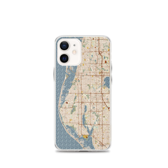 Custom Largo Florida Map iPhone 12 mini Phone Case in Woodblock