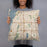 Person holding 18x18 Custom Largo Florida Map Throw Pillow in Woodblock