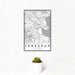 12x18 Larkspur California Map Print Portrait Orientation in Classic Style With Small Cactus Plant in White Planter