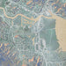 Larkspur California Map Print in Afternoon Style Zoomed In Close Up Showing Details