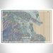 Larkspur California Map Print Landscape Orientation in Afternoon Style With Shaded Background
