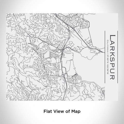 Rendered View of Larkspur California Map Engraving on 20oz Stainless Steel Insulated Bottle with Bamboo Top in White