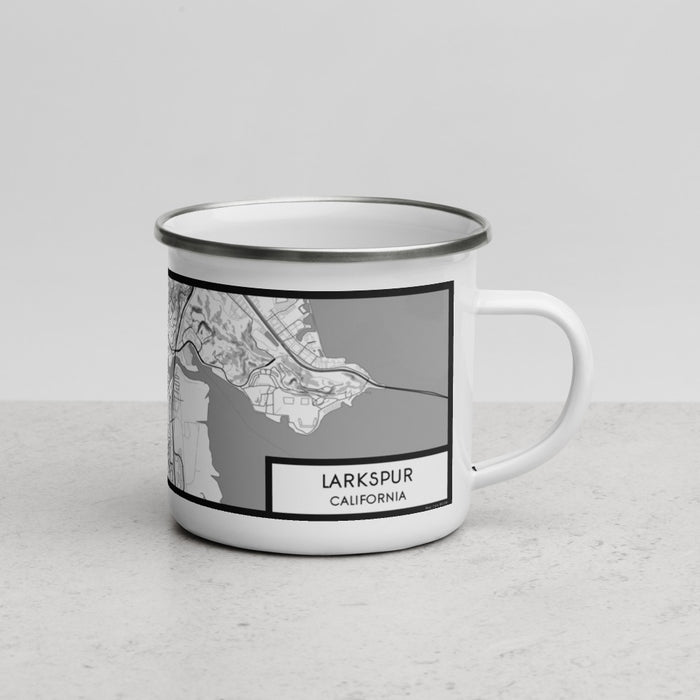 Right View Custom Larkspur California Map Enamel Mug in Classic