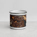 Front View Custom Larkspur California Map Enamel Mug in Ember