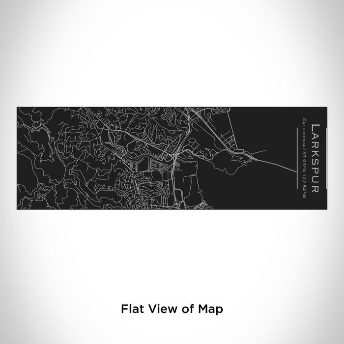 Rendered View of Larkspur California Map Engraving on 10oz Stainless Steel Insulated Cup with Sliding Lid in Black