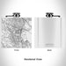 Rendered View of Larkspur California Map Engraving on 6oz Stainless Steel Flask in White