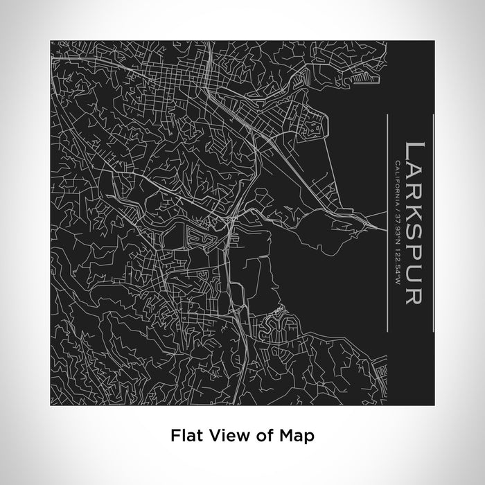 Rendered View of Larkspur California Map Engraving on 17oz Stainless Steel Insulated Tumbler in Black