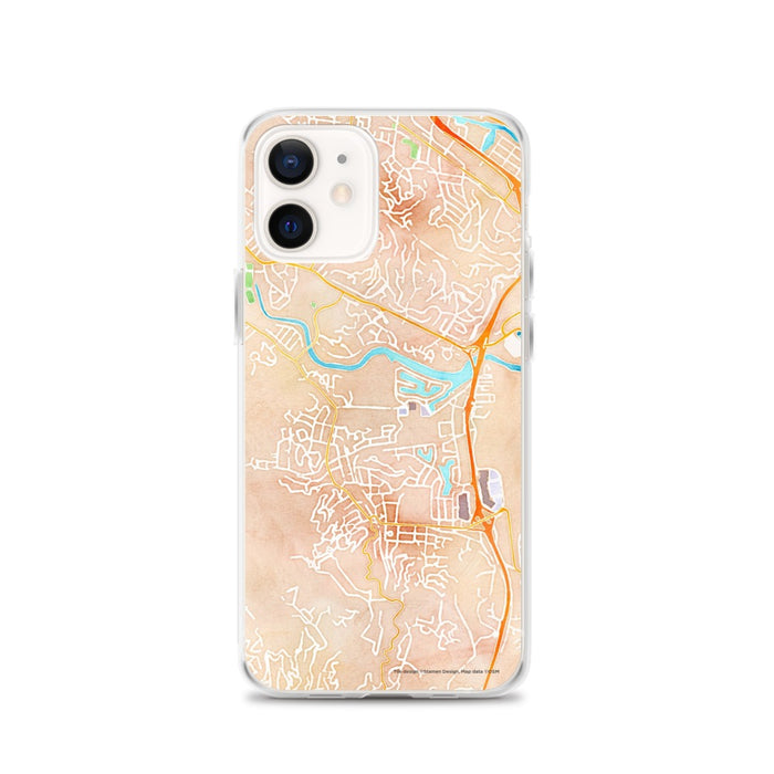 Custom iPhone 12 Larkspur California Map Phone Case in Watercolor