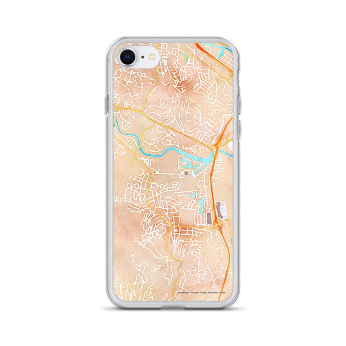 Custom iPhone SE Larkspur California Map Phone Case in Watercolor