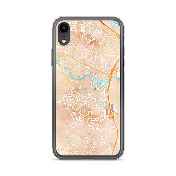 Custom iPhone XR Larkspur California Map Phone Case in Watercolor