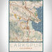 Larkspur California Map Print Portrait Orientation in Woodblock Style With Shaded Background