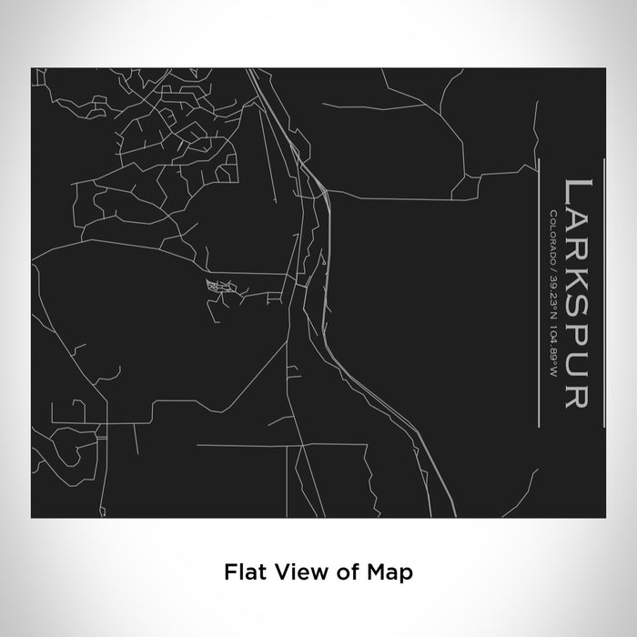 Rendered View of Larkspur Colorado Map Engraving on 20oz Stainless Steel Insulated Bottle with Bamboo Top in Black