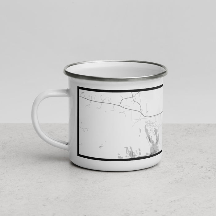 Left View Custom Larkspur Colorado Map Enamel Mug in Classic