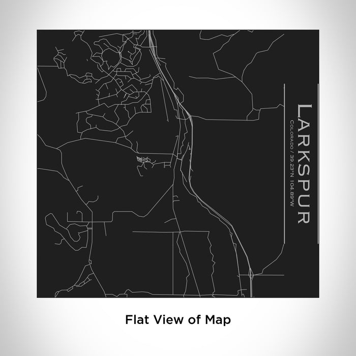 Rendered View of Larkspur Colorado Map Engraving on 17oz Stainless Steel Insulated Tumbler in Black