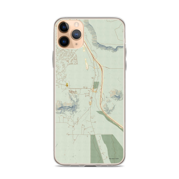 Custom iPhone 11 Pro Max Larkspur Colorado Map Phone Case in Woodblock