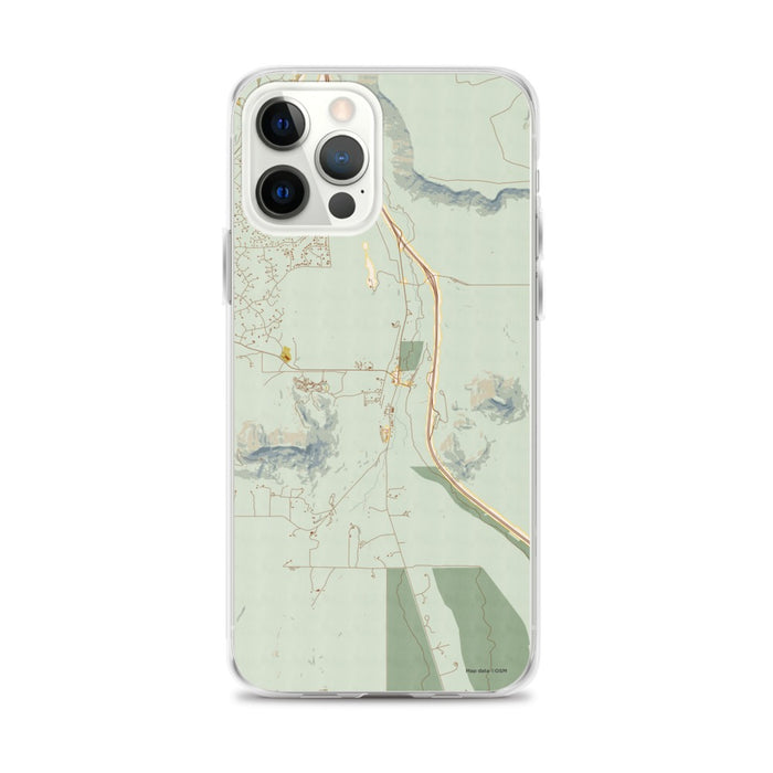 Custom iPhone 12 Pro Max Larkspur Colorado Map Phone Case in Woodblock