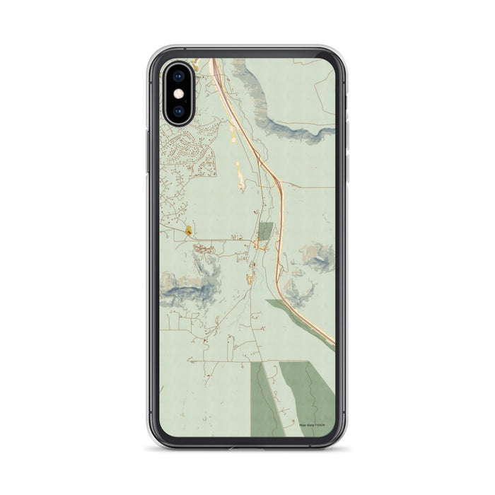 Custom iPhone XS Max Larkspur Colorado Map Phone Case in Woodblock