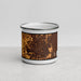 Front View Custom Las Cruces New Mexico Map Enamel Mug in Ember